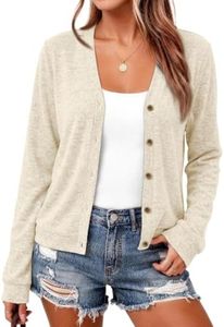 LILLUSORY Lightweight Fall Cardigan Sweaters for Women Cream XL