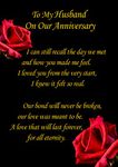 to My Husband' Anniversary Verse Poem Greeting Card