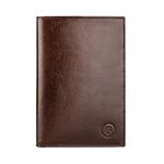 Maxwell Scott Mens Quality Leather Jacket Wallet | The Pianillo | Handmade in Italy | Dark Chocolate Brown