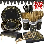 202pcs Eco-Friendly Disposable Blac