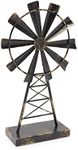 Farmlyn Creek Metal Windmill for Farmhouse Decor, Rustic Home Decorations (8 x 14 Inches)