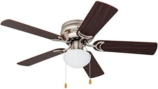 Prominence Home 80029-01 Alvina LED Globe Light Hugger/Low Profile Ceiling Fan, 42 inches, Brushed Nickel