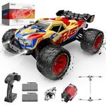 DEERC 1/14 Brushless Fast RC Truck, 50KM/H Remote Control Car, 4X4 All Terrains RC MonsterTruck, 2.4GHz Waterproof Remote Control with 2Li-ion Batteries,for Kids and Adults