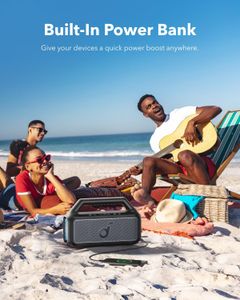 Soundcore Anker Boom 2 Bluetooth Speaker – 80W Outdoor, IPX7, 24H Playtime, BassUp, RGB