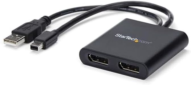 StarTech.com Mini DisplayPort to DisplayPort Multi Monitor Splitter - 2-Port MST Hub - mDP 1.2 to 2X DP MST Hub