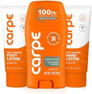 Carpe Antiperspirant Underarm, Hand & Foot Lotion Bundle, Head to Toe Sweat Protection for Hands, Feet, and Underarm, Dermatologist Recommended