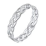 Sterling Silver Ring Wedding Band Eternity Ring Mens Rings Silver Jewellery Wedding Ring Engagement Ring Celtic Knot Rings for Women Promise Ring