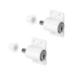 QWORK® 2 Piece Sliding Patio Lock, Patio Door Lock, Patio Door Window Bolt Sliding Universal Locks, for Home and School, White