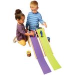 Constructive Playthings 12" L. x 6" W. Race and Roll Ramps with Six 18" L. Interchangeable Coverings in Three Textures for Ages 3 Years and Up