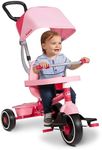 Radio Flyer Pedal & Push 4-in-1 Stroll 'N Trike, Pink Tricycle, Tricycle for Toddlers Age 1-5, Toddler Bike (Amazon Exclusive)