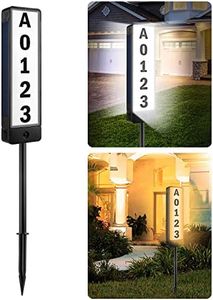 T-SUN Solar Address Sign, Solar House Number Sign for Outside Waterproof, Warm/Cool White Lighted House Numbers LED Solar Powered Address Plaques Driveway Marker for Home Yard Street