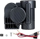 AOLIHAN Air Horn - 150DB Super Loud horn kit for Car, Motorcycle, Truck, Boat, & Pickup - 12V Train horn with Horn Cover,Compatible with motorbike(Black Shell,12V)