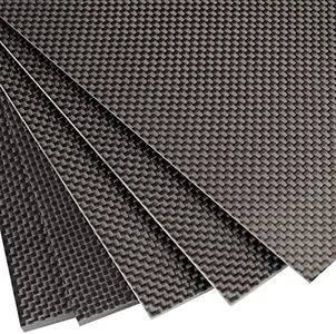 FANCYWING 500X600X1.0MM 2.0MM 3.0MM 4.0MM 5.0MM 6.0MM Carbon Fiber Sheets 100% 3K Carbon Fiber Laminate Plate Plain Weave Panel Sheet 1.0MM Thickness(Glossy Surface)