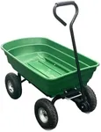 Garden Wheelbarrow Cart, Heavy-Duty Utility with Four Wheels, Built-in Stand, Ideal for Home, Yard, and Garden - Green