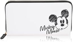 Fast Forward Disney Mickey Mouse Wallet Women - PU Leather Wristlet Wallets for Women - Mickey Mouse Minnie Mouse White and Black Wristlet Wallet