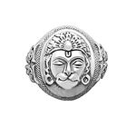 Om Pooja Shop Hanuman Ring in 925 Pure Silver - for Men (Ring Size - IN18)