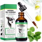 Dog Wormer Liquid, 60ml Liquid Herbal Dewormer for Dogs - Natural Liquid Wormer for Dogs - Puppy Worming Treatment Puppy Worming Syrup Dog for All Breeds and Size Dogs