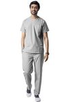 UNIFORM CRAFT Men’s Scrub Suits DSV || 5 pocket scrubs | Ideal for doctors, dentists, vets, nurses & healthcare professionals (Light Grey, S)