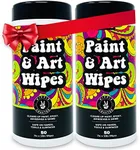 Paint & Art Wipes Paint Remover Wipes Cleaner Epoxy Glue Stains Latex, Acrylic Hand Cleaner and Plastic, Metal or Wood Surfaces, Floors, Brushes, Flat Paint Heavy Duty Cleaning (100 Pcs)