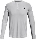 Under Armour Men's UA Waffle Henley Shirt Long Sleeve (US, Alpha, Medium, Regular, Regular, Mod Gray/Gray/Black - 012)