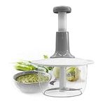 JS Gourmet Push Vegetable Chopper, Manual Hand Press Food Processor to Chop Veggies, Fruits, Herbs, Onion, Ideal for Making Salads, Salsa, Pesto, Guacamole, Coleslaw and More