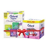Odonil Bathroom Air Freshener Combo : Zipper Mixed Fragrances - 30g(3x10g) + Block Mixed Fragrances - 192g(4x48g) | Long Lasting Fragrance