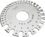 Hope Kart Kristeel SWG Standard Wire Gauge Plate Meter Measuring Tool Scale manual machine with Size Chart, Stainless Steel, Round, 8.5 cm, Pack of 1