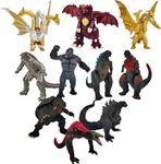 ViliV Set of 10 The King of Monsters Figures - 10 Movable Joint Dragons Action Figures - Mini Dinosaur Playsets - Kids Birthday Gifts - Cake Toppers Pack - 10 Kaiju Toys for Party Supplies