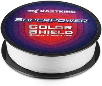 KastKing Superpower ColorShield Braided Fishing Line, White, 20LB, 150Yards