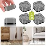 Yookwutar 4 Pack Furniture Risers 1 Inch, Adjustable Bed Risers Heavy Duty for Table Desk Couch Chair Sofa Cabinet Bed Legs Dorm, Square Stackable Bed Raisers Blocks Lift Height 1", 2" or 3", Grey