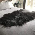 Icelandic Natural Black Sheepskin Rug 100% Sheep Skin | Medium