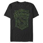 WARNER BROS Big & Tall Harry Potter: Sorcerer's Stone Slytherin Crest Men's Tops Short Sleeve Tee Shirt, Black, Large Big Tall