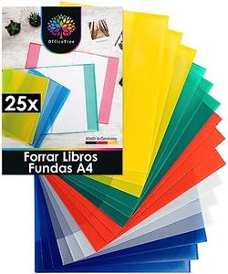 OfficeTree 25x Forrar Libros Fundas de Color A4 - Fundas para Libros Escolares - Protector Libros del Cole - Fundas de Cuadernos - Forro Libros Escolares - Fundas para Forrar Libros - Made in Germany