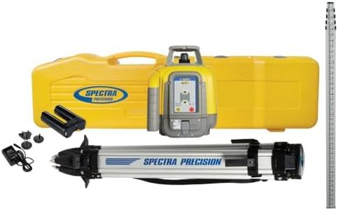 Spectra Precision LL1505C Rotary Laser Kit with HL450 Receiver, GR151 Grade Rod (tenths), Tripod, NiMH Battery & Accessories — ±1.5 mm Accuracy, IP66 Rugged Design - Premium - System Case
