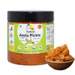 FarmDidi Amla Achar Awle ka Achaar 325g | Homemade Indian Gooseberry Pickle Seedless without Onion & Garlic | Preservative Free | Tangy Amle ka achar | Less Oil | Traditional Home made Awla ka achar