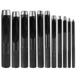 11Pcs Round Steel Hollow Punch Set, 1-11mm Leather Craft Hollow Hole Punch Tools for Leather, Watch Band, Canvas, Eyelet