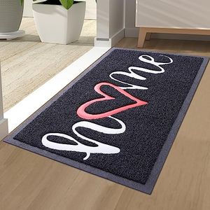 Homaxy Home Paillasson pour l'extérieur et l'intérieur - Antidérapant - Lavable - Pour porte d'entrée, jardin (44 x 76 cm, noir)
