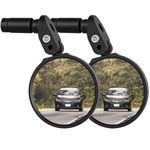 Portronia 360° Rotatable Bike Mirror for Handlebars | Convex Rearview Lens | Essential Safety Cycling Mirror (2 Pair)
