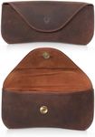 DONBOLSO Sunglass Case - Genuine Leather Eye Glass Case - Large Sunglass Case -Exquisite Craftsmanship Hard Sunglass Case - 7.1"x3.3" Safety Glass Holder