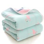 MumsLap Baby Muslin Blanket for Newborn | 6 Layer Gauze Cotton | Soft Swaddle Wrap Blanket/Quilt/Bath Towel/Nursing Cover/Crib Blankets for Boys and Girls (Pink Swan)