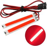 2PCS HIRCQOO 1/10 RC Car LED Chassis Lights Compatible with Traxxas TRX-4 TRX-6 Axial SCX10 II 90046 RC4WD D90 D110 1/10 RC Crawler Car Truck (Red,60x8mm)