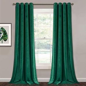 StangH Emerald Green Velvet Curtains 96 inches - Super Soft Luxury Blackout Velvet Drapes Elegant Home Decor Window Covering for Living Room/Dining Room, W52 x L96 inches, 2 Panels