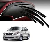 Auto Royal Car Rain Wind Door Visor Non Breakable Deflector Compatible with Skoda Rapid