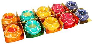 Jaipur Ace Diwali Diyas | Traditional Handmade Terracotta Clay Diya | Mitti Deepak Decorate for Diwali | Diya for Puja | Diwali Home Decoration Diya (Set of 10, Multicolor) (Matki Wax Diya)