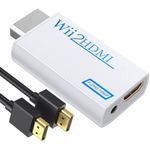 GANA Wii to HDMI Converter Adapter Connect Wii Console to HDMI Display in 1080p Output Video with 3.5mm Audio Supports All Wii Display Modes White