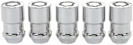 McGard Wheel Lock Nut Set For Jeep Wrangler 1990-2017 | 5 Pack | Cone Seat | 1/2-20 | 3/4 &13/16 Dual Hex | 1.46in. Length | Chrome