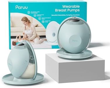 Paruu P20 Wearable Electric Breast Pump - 4 Modes & 12 Suction Levels Hands-Free Breast Pump, 19/21/24mm Double-Sealed Flanges, Visible Milk Volume & Pumping Time, Lightweight Portable (2 Pack, Light Green)