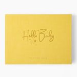 Love On Baby Book - FREE Inkless Print Kit Included, Unisex, Baby Journal For Families of All Size & Background - Baby Memory Book Linen Cover Embossed Gold Foil - Stars