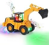 Construction Excavator Car Toy for Boys Kids Toy Digger Truck with Electric Universal Wheel Educational Toys Gifts with Lights and Sounds for 3+ Years Old