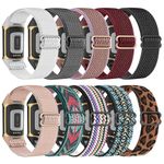 Oanux 10-Pack Stretchy Band Compatible with Fitbit Charge 6 bands/Charge 5 Bands for Women Men, Soft Nylon Adjustable Sport Elastic Wristbands Replacement Strap for Fitbit Charge 5/Fitbit Charge 6
